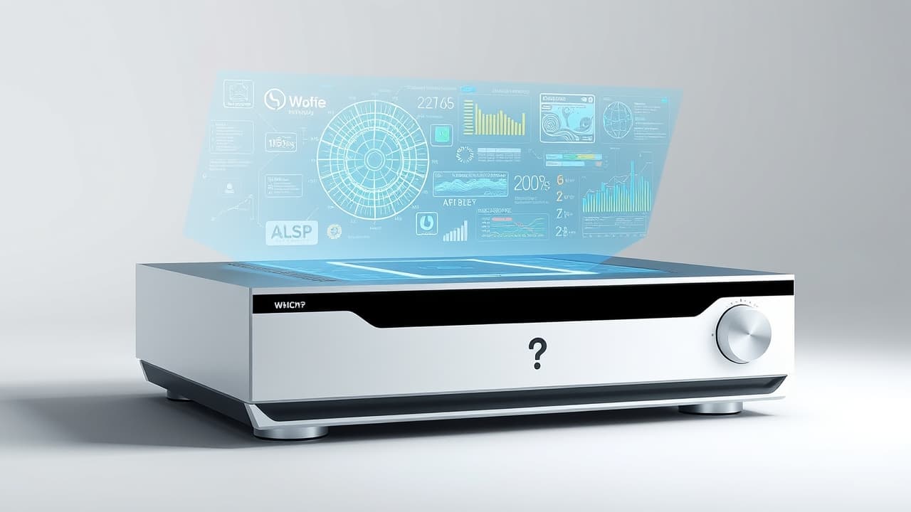 A futuristic graphic overlay on a 4K Blu-ray player, symbolizing future compatibility
