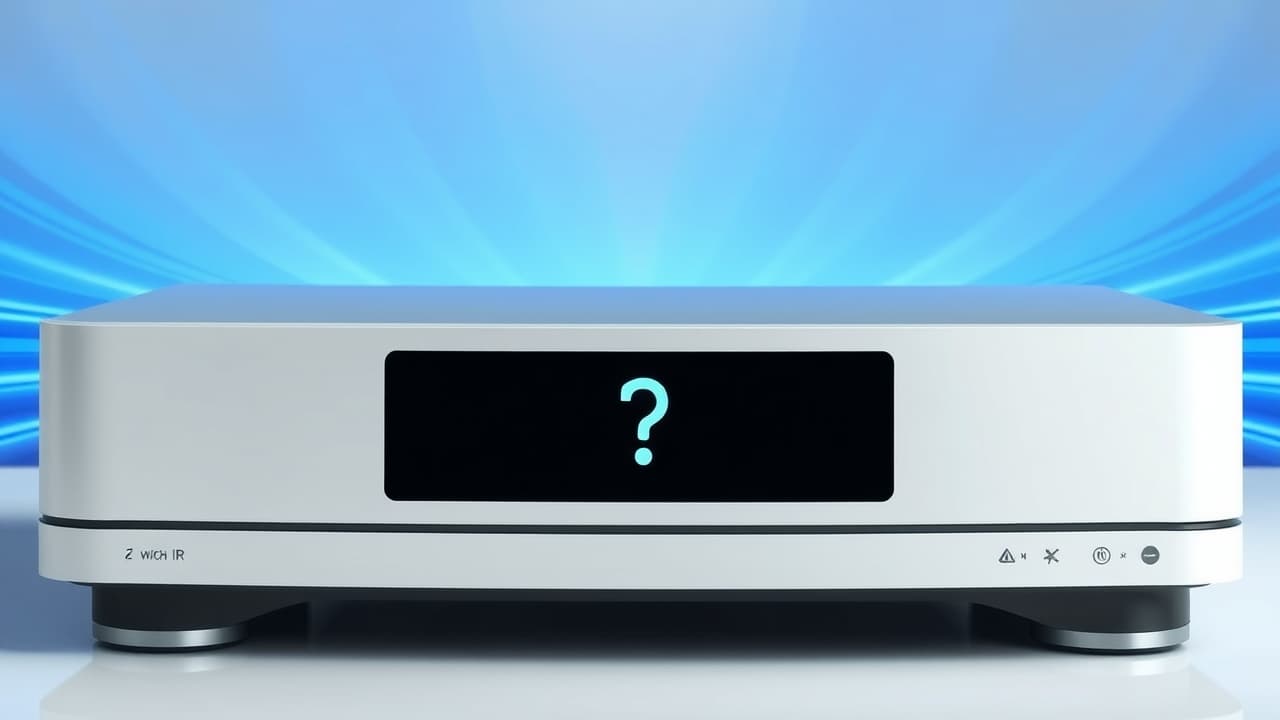 A home theater setup with an AV receiver and multiple speakers, illustrating immersive sound