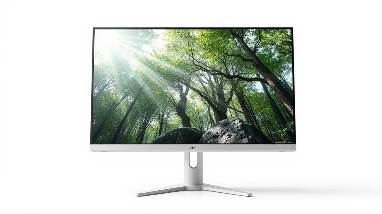 Close-up of a 4K monitor screen showing incredibly sharp text and detailed graphics, highlighting superior pixel density.