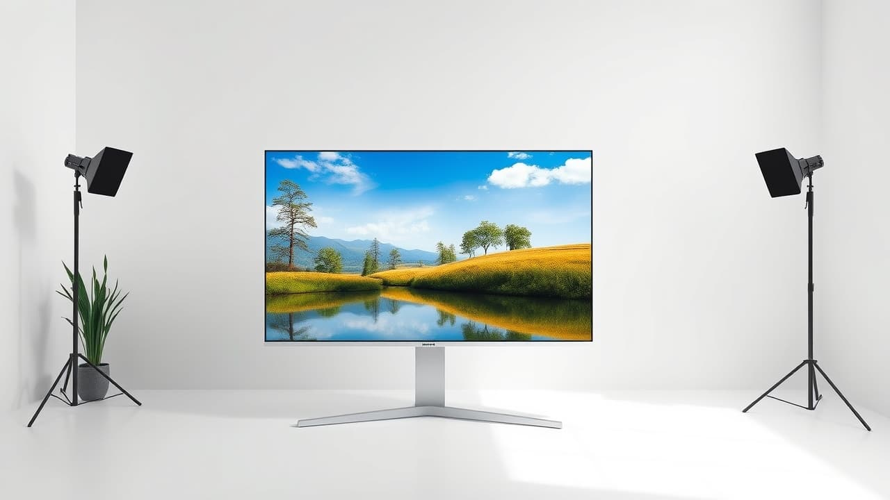 A sleek, modern 4K TV with ultra-slim bezels mounted on a wall in a minimalist living room.
