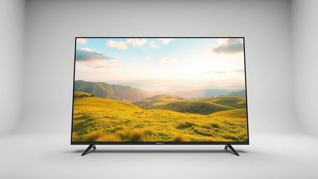 A large 4K TV mounted on a living room wall, showing an immersive viewing experience.