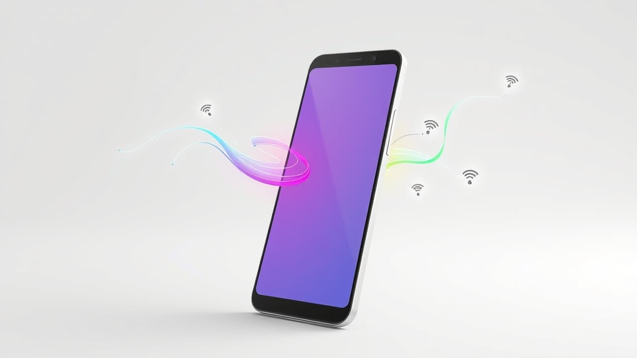 A smartphone displaying 5G network signal bars, symbolizing advanced connectivity