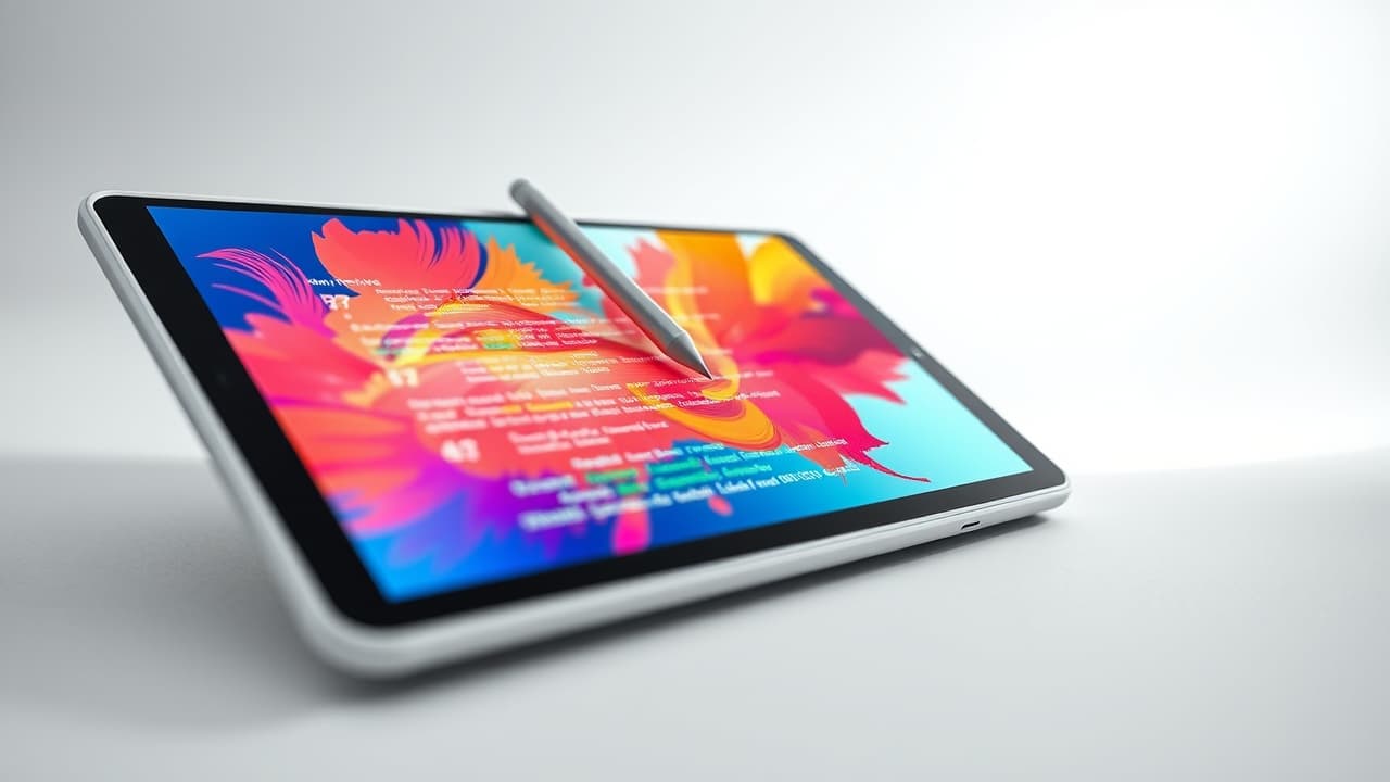 A person using a tablet for various activities like drawing, watching videos, and typing, representing different use cases