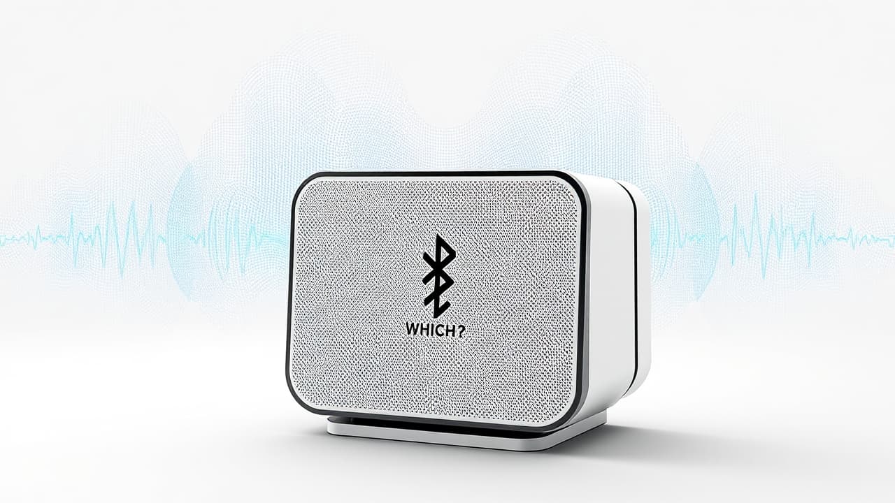 A Bluetooth speaker emitting clear, vibrant sound waves, illustrating high sound quality.