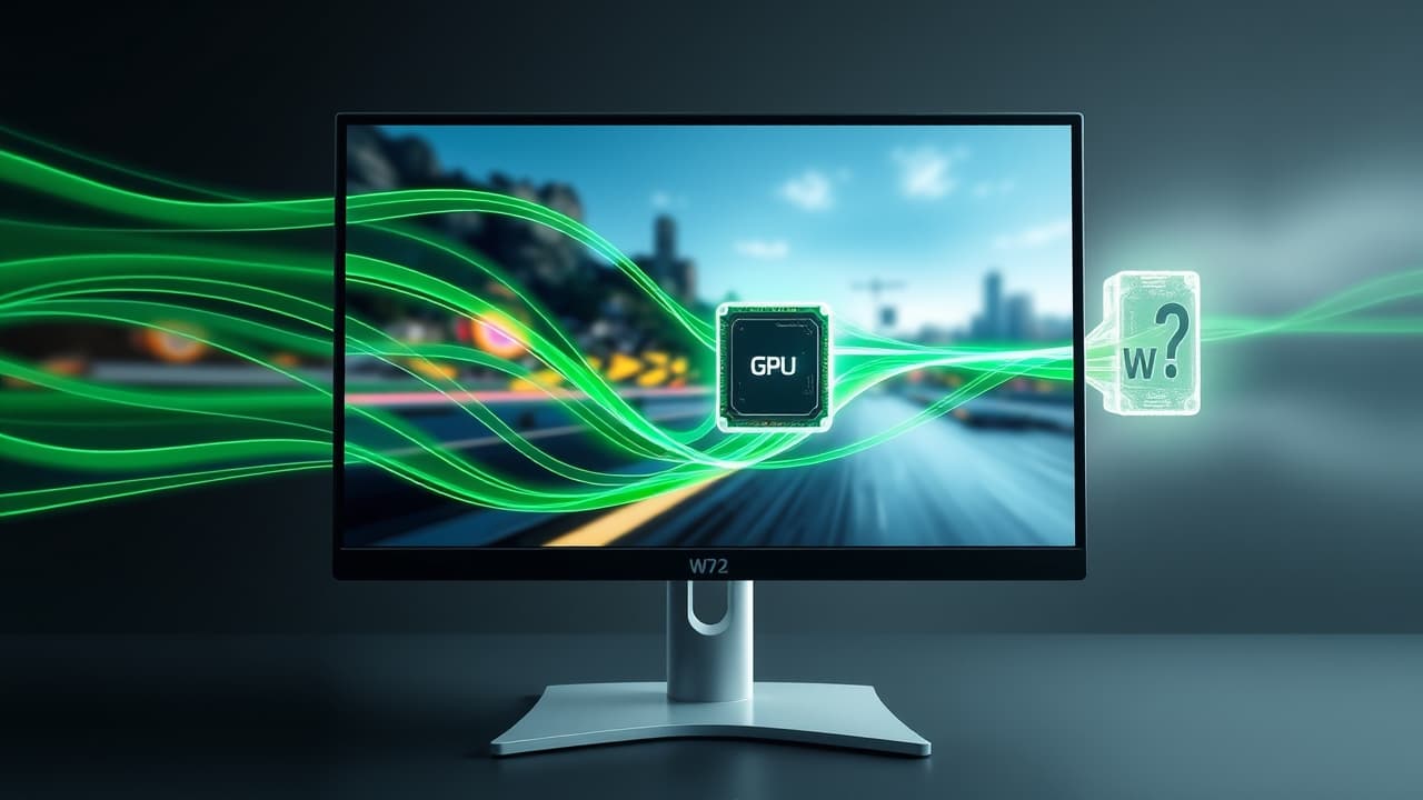 Side-by-side comparison of screen tearing without Adaptive Sync versus smooth gameplay with Adaptive Sync on a gaming monitor