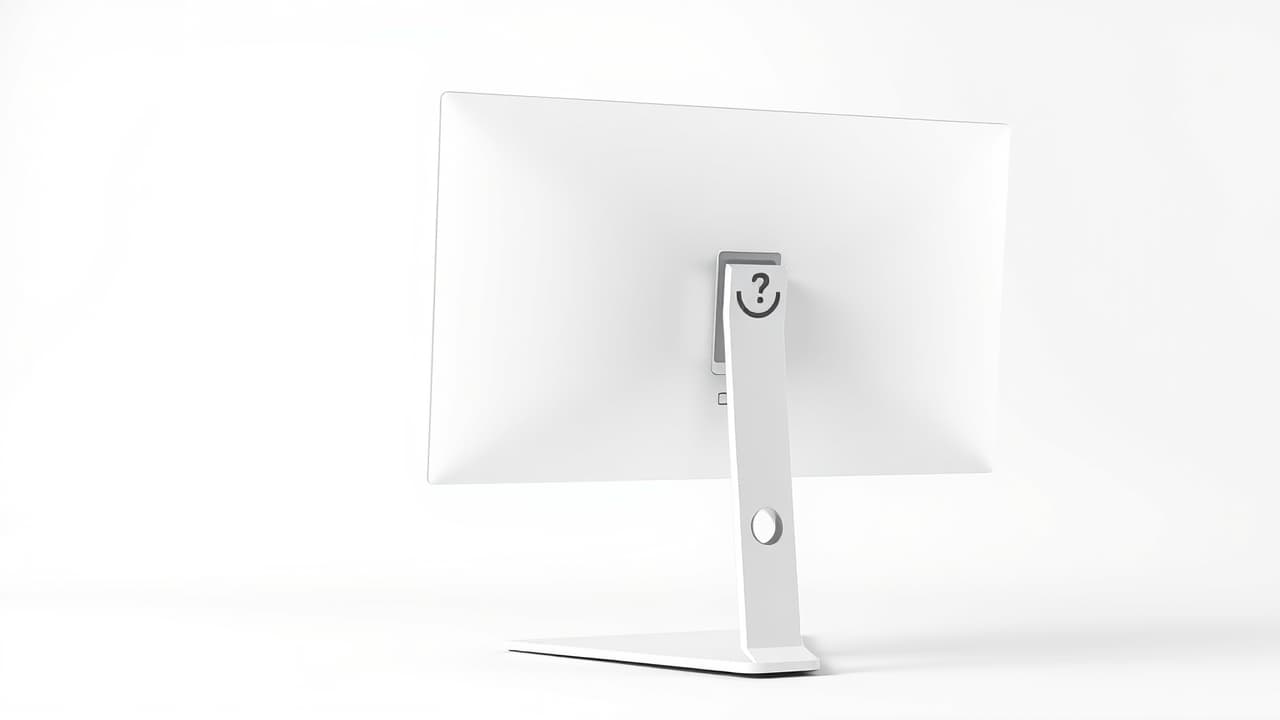 A person adjusting the height, tilt, and swivel of a computer monitor to achieve an ergonomic viewing position