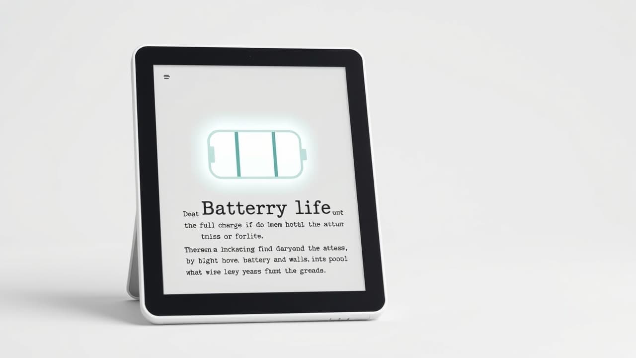 E-reader charging with a long battery life indicator