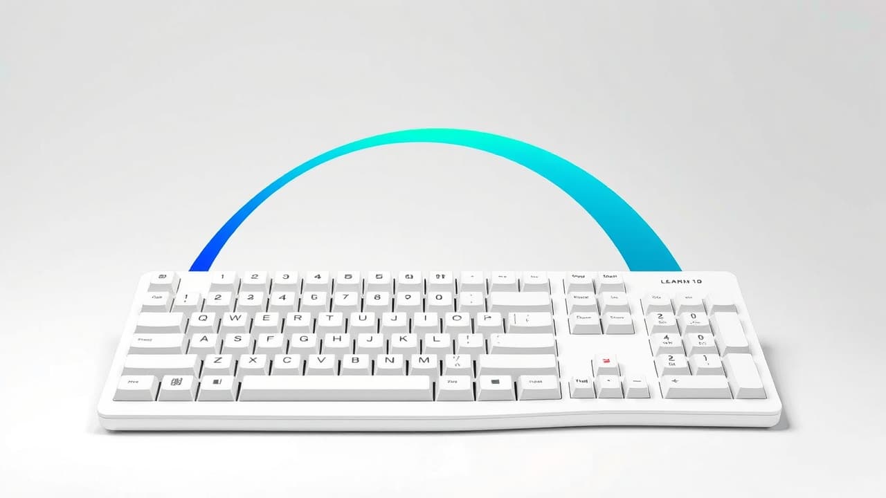Person typing on an ergonomic keyboard, showing adaptation process