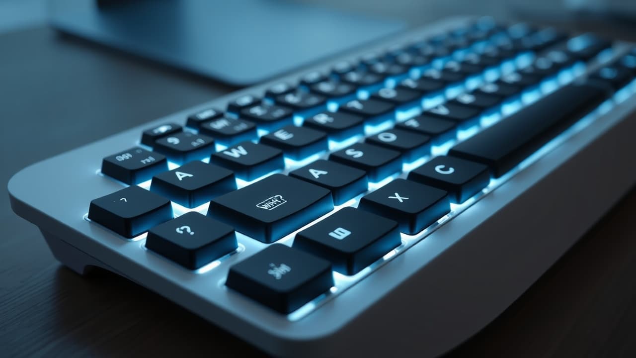 Close-up of keyboard keys with different switch types visible