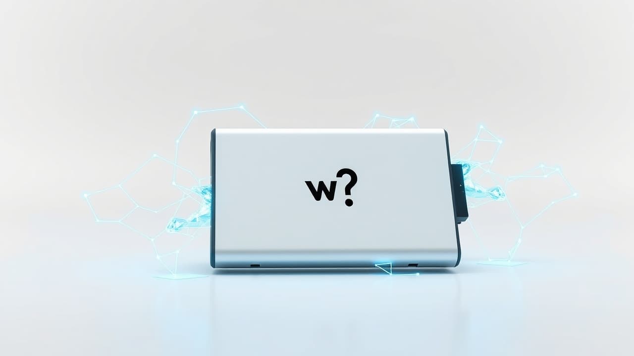 An external SSD with a padlock icon and a fingerprint scanner, symbolizing data security and encryption