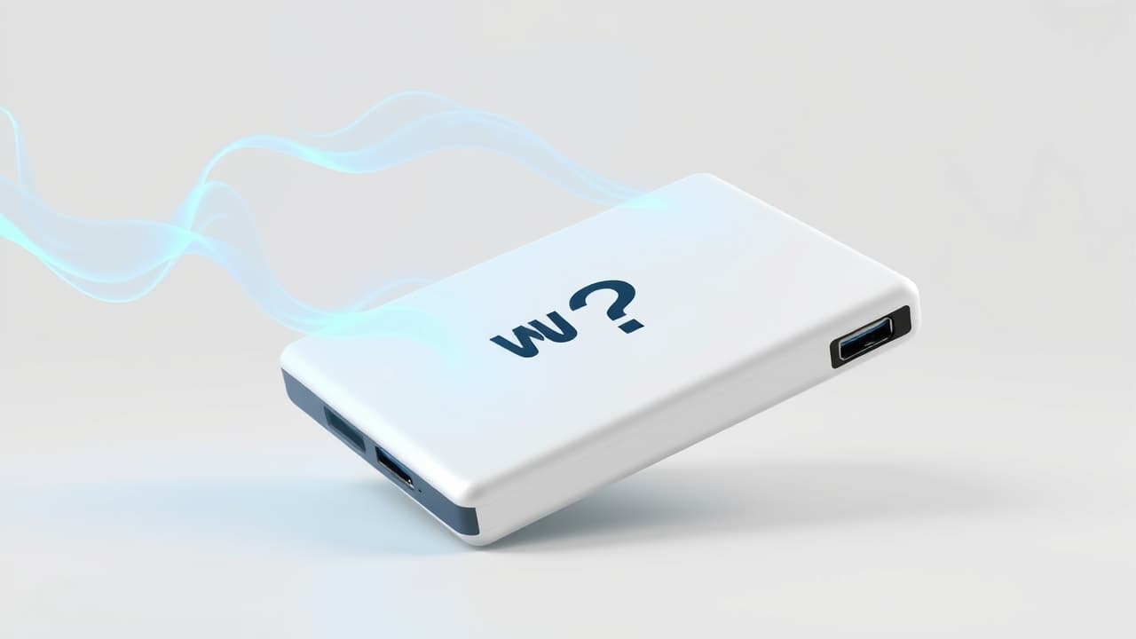 An external SSD with heat radiating lines, indicating thermal management