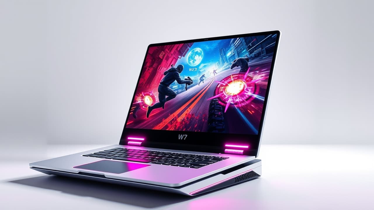 A gaming laptop screen showing high refresh rate and vibrant colors