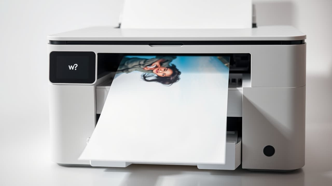 Close-up of high-quality printed text and a vibrant photo