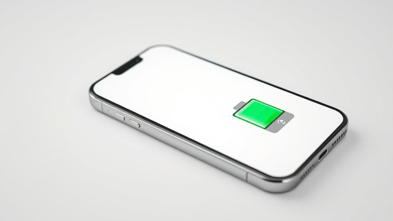 Graphic illustrating long battery life with a full battery icon and usage examples