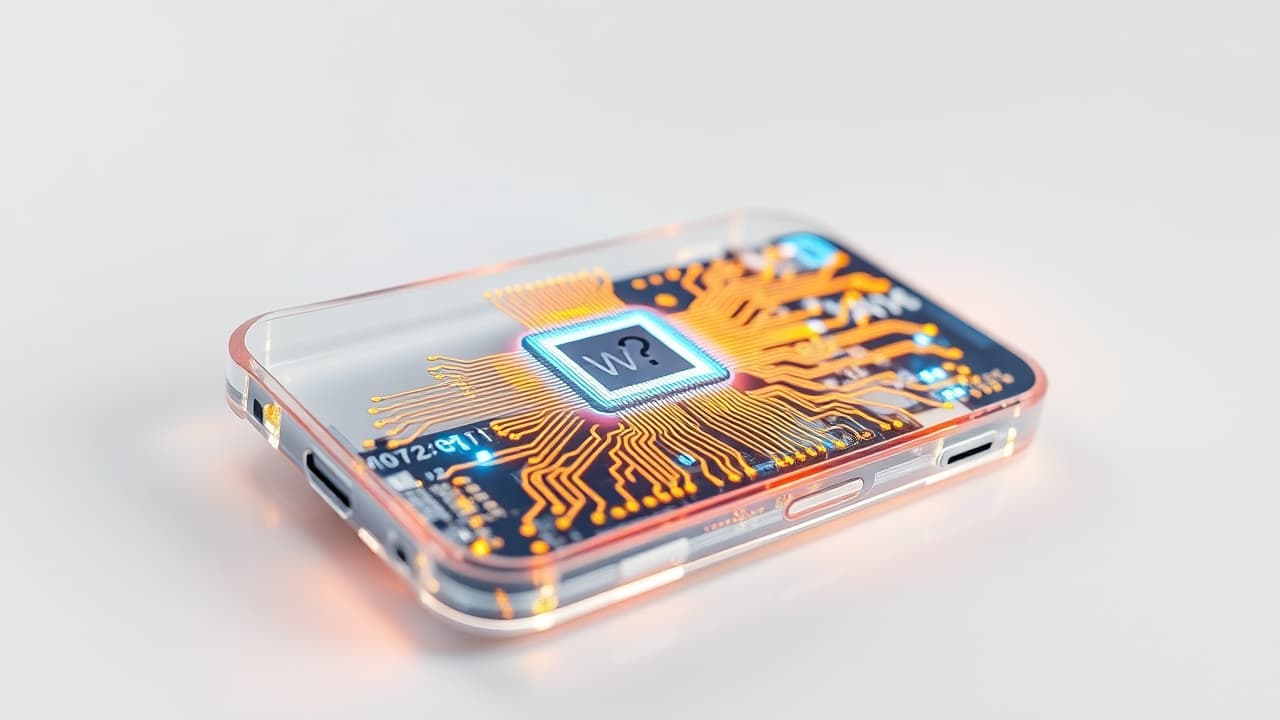 Microchip illustration representing high processing power and speed in a smartphone