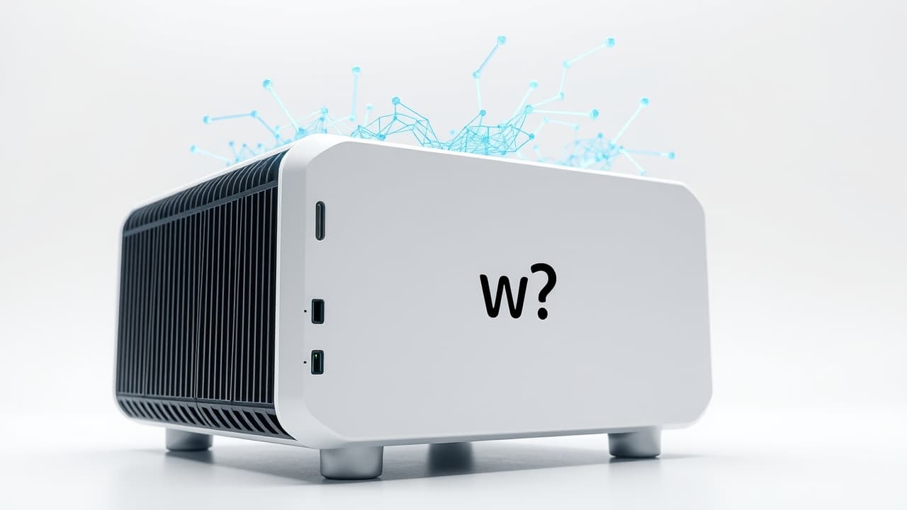 Infographic showing benefits of AI features in mini desktop PCs for tasks like video conferencing and content creation