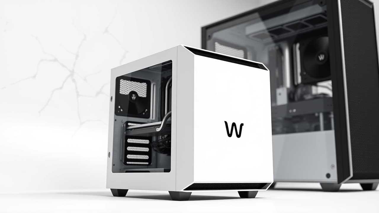 Close-up comparison of metal vs plastic mini desktop PC chassis for durability and heat dissipation