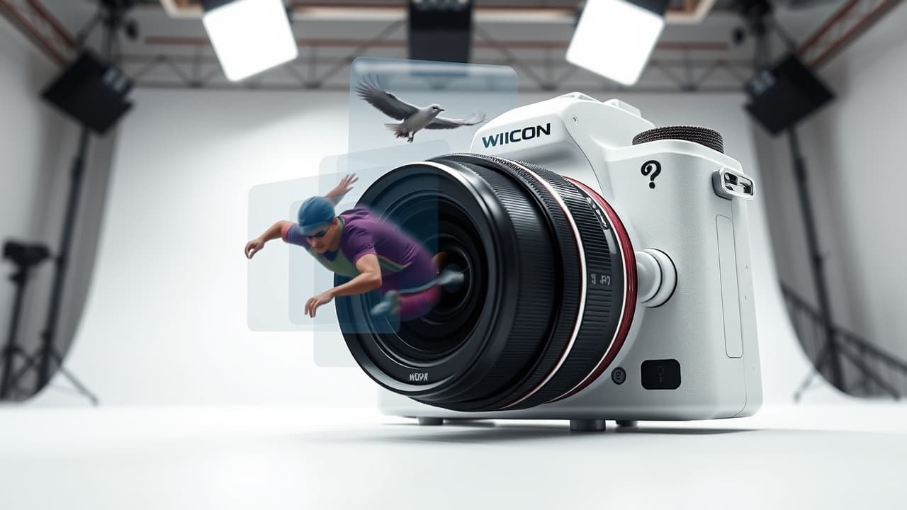 Sequence of rapid-fire photos being taken by a mirrorless camera, illustrating high burst shooting speed