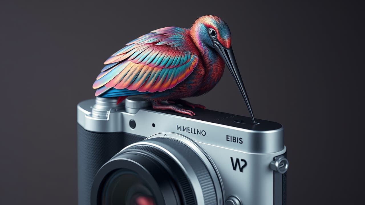 Camera icon with wavy lines indicating image stabilization, demonstrating in-body image stabilization