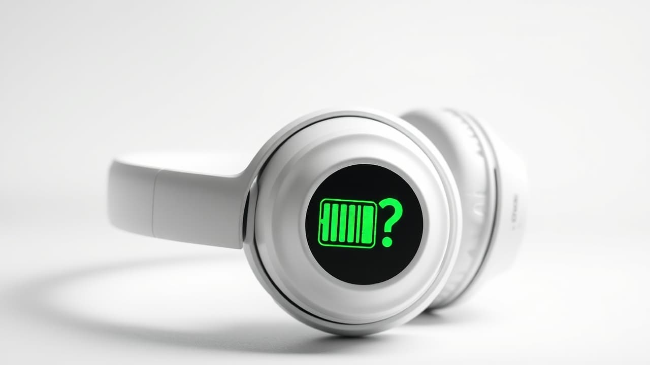 Battery icon on a headphone display, indicating long battery life