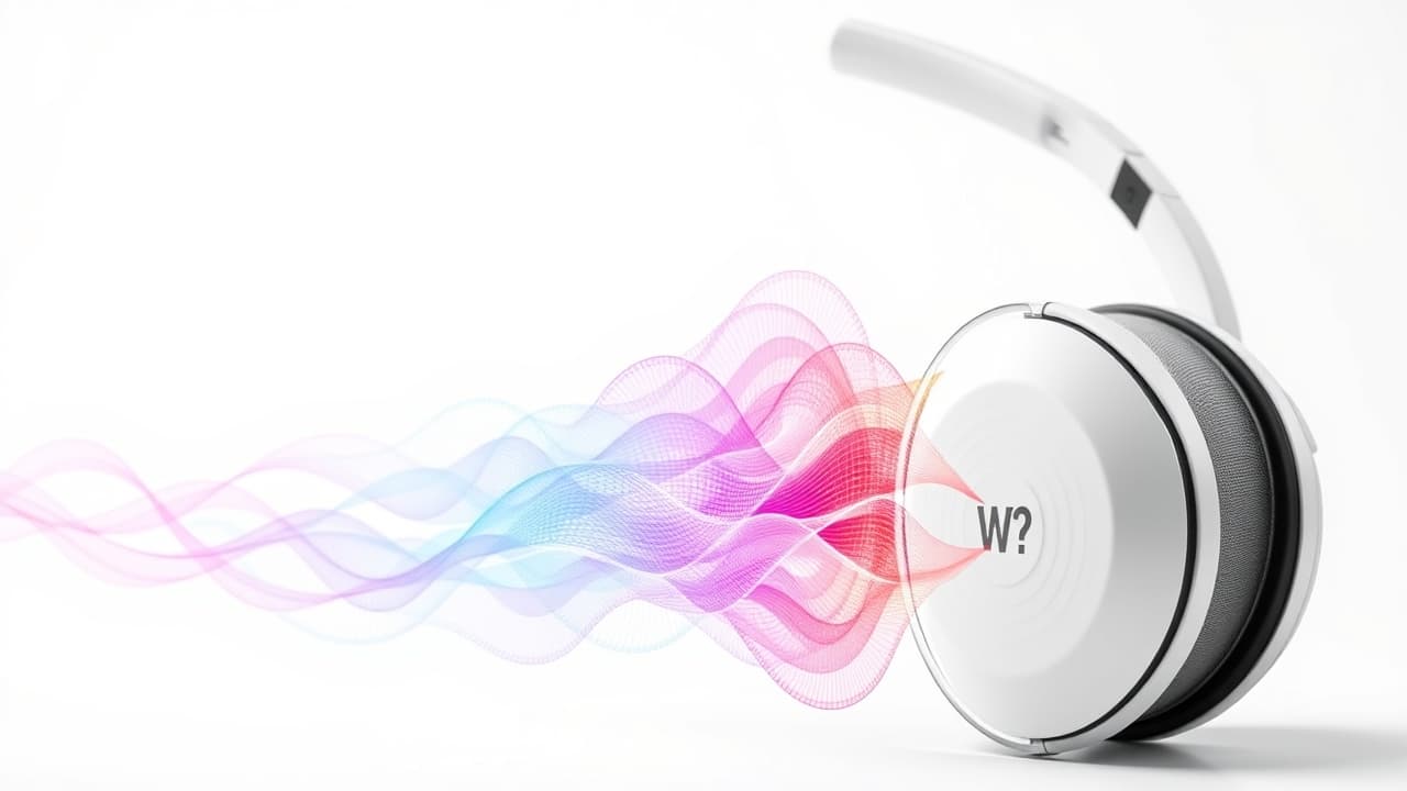 Headphones with sound waves emanating, representing high-fidelity audio
