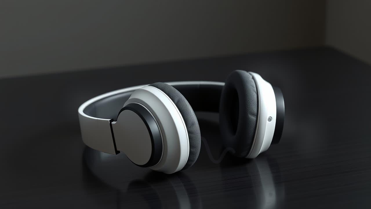 Various scenarios like a person on a plane, in an office, and exercising, illustrating different headphone uses