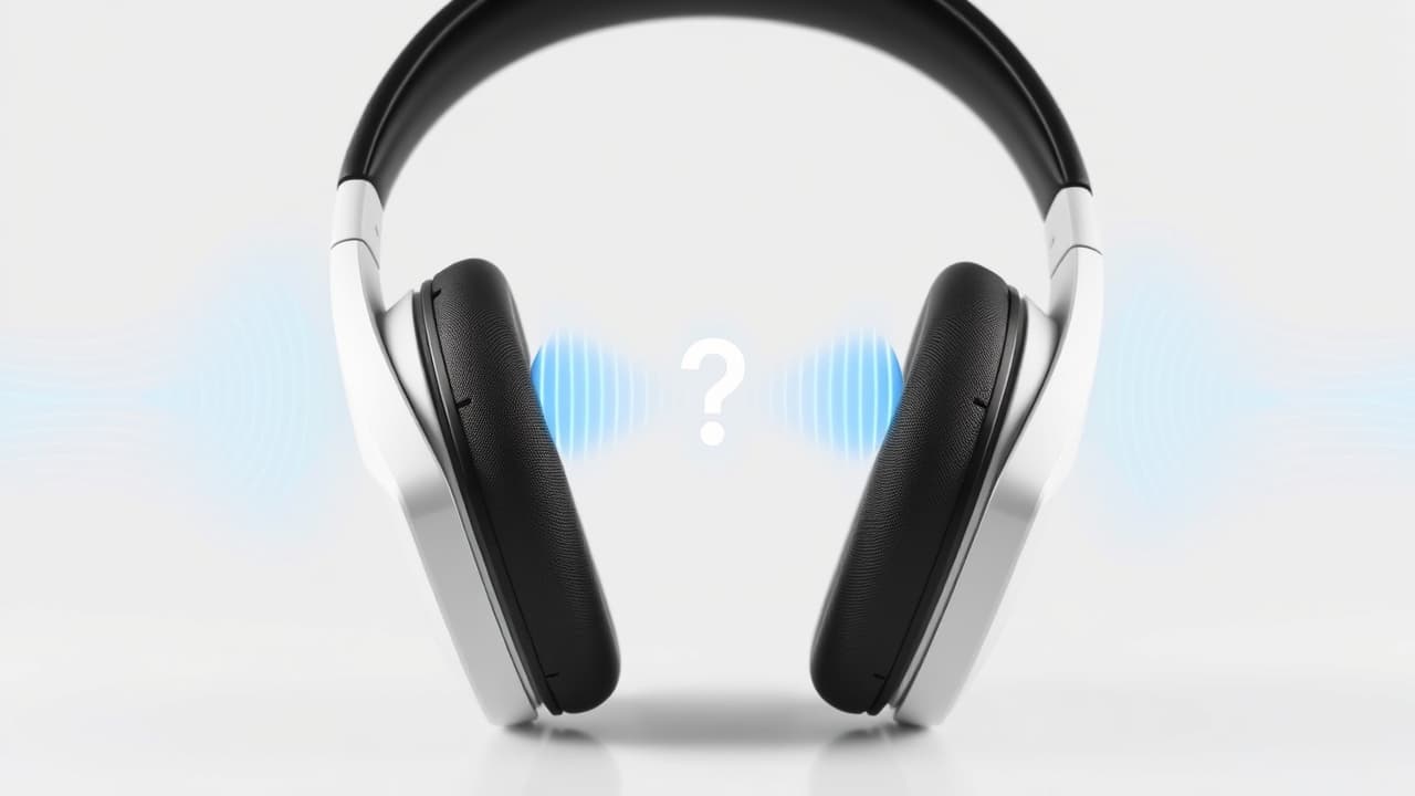 Sound waves emanating from a headset earcup, symbolizing high-fidelity audio output