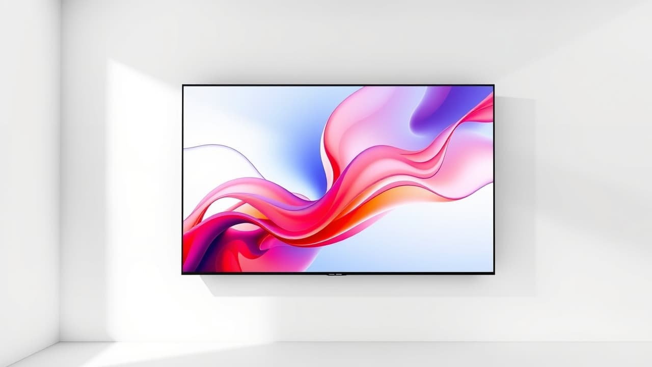 A sleek, ultra-thin OLED TV mounted flush against a modern living room wall, emphasizing its minimalist design and the aesthetic appeal of OLED TV technology.