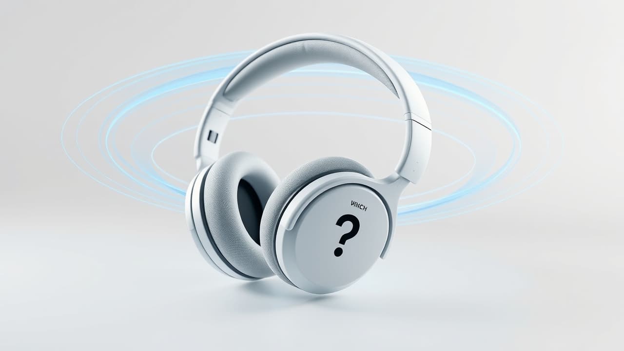 Headphones with sound waves emanating in a 3D space, representing spatial audio