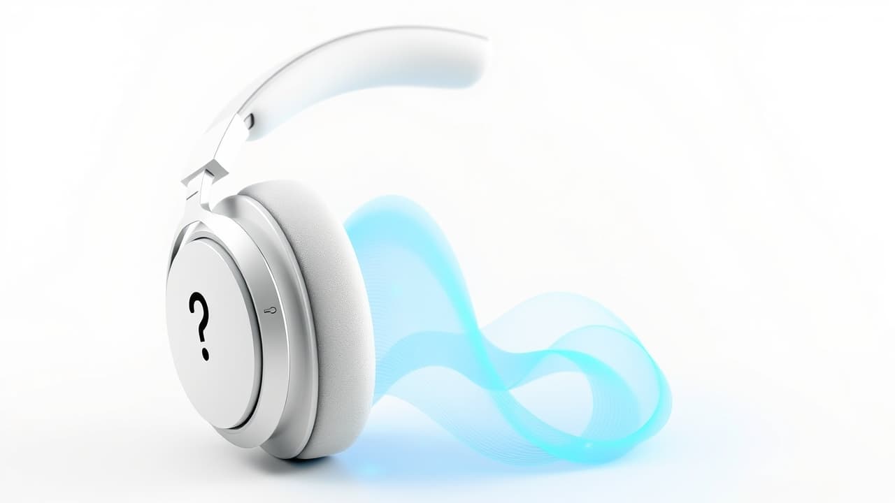 Diagram illustrating sound waves and frequency response for over-ear headphones