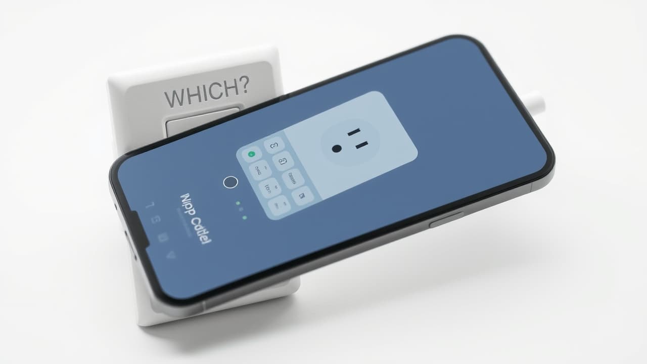 Smartphone screen showing an intuitive and responsive smart plug control app