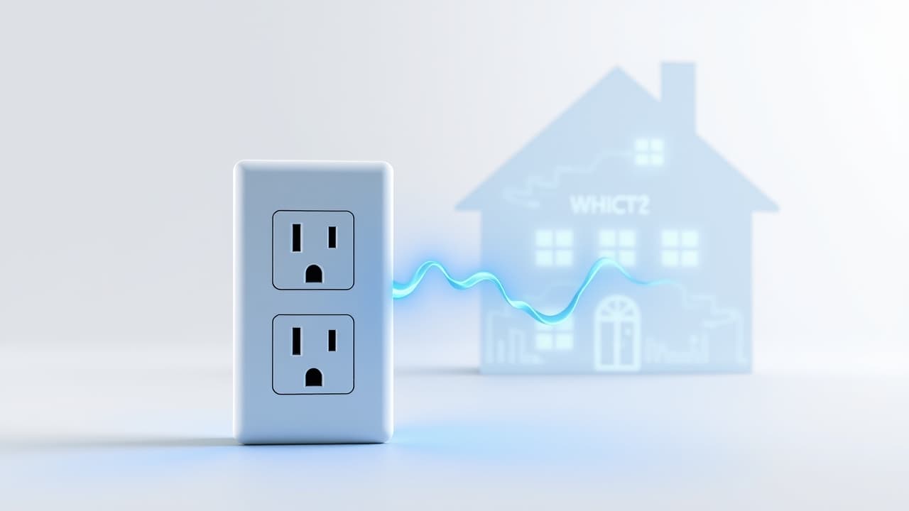 Smart plug displaying real-time energy consumption data on a smartphone app