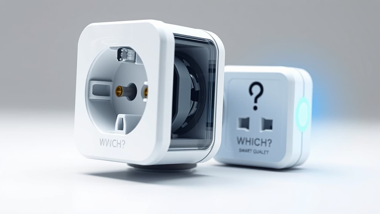 Smart plug with safety certifications like UL and CE logos, emphasizing robust construction