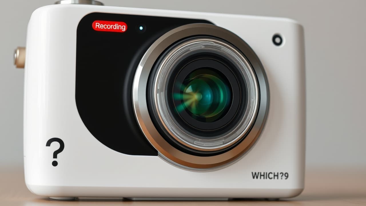 Person vlogging with a compact camera and flip screen