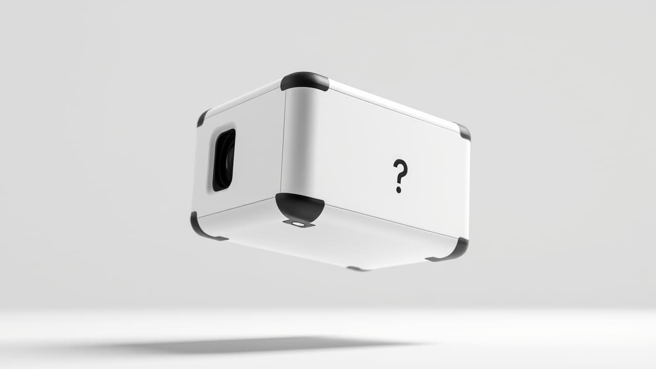 Rugged portable mini projector with a protective casing, suitable for outdoor use