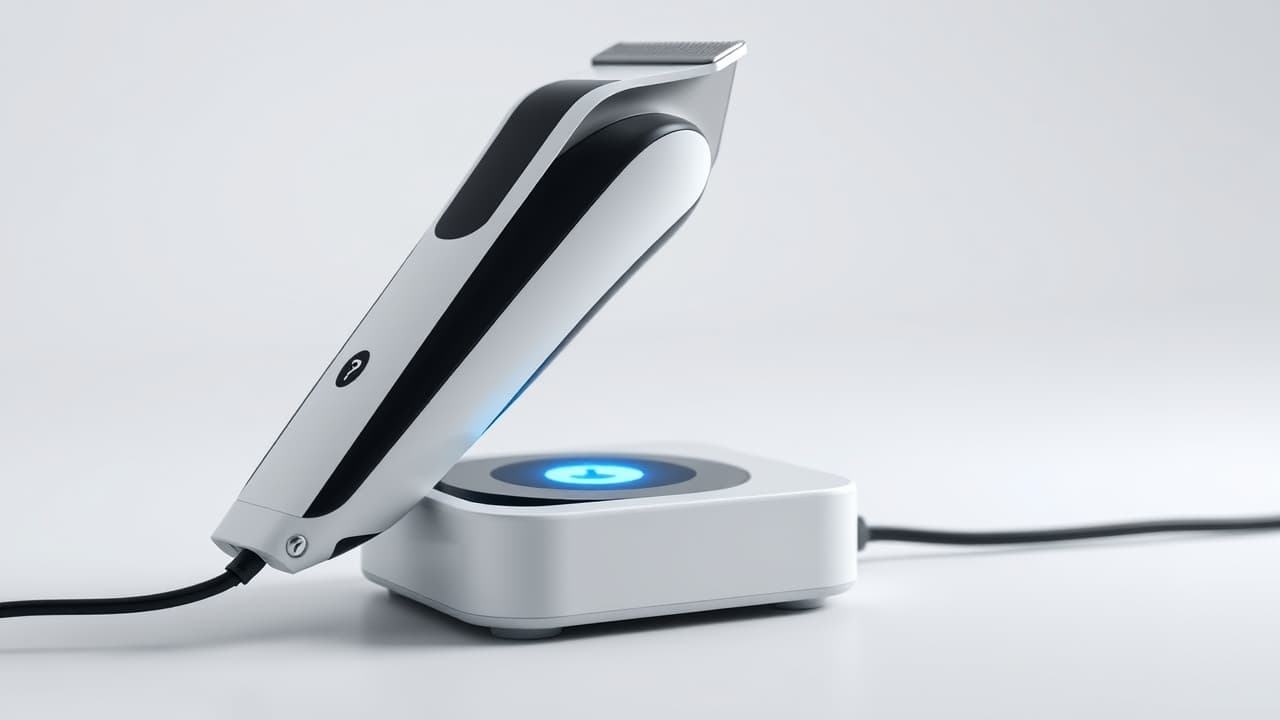 Icon representing long battery life and fast charging for a cordless trimmer.