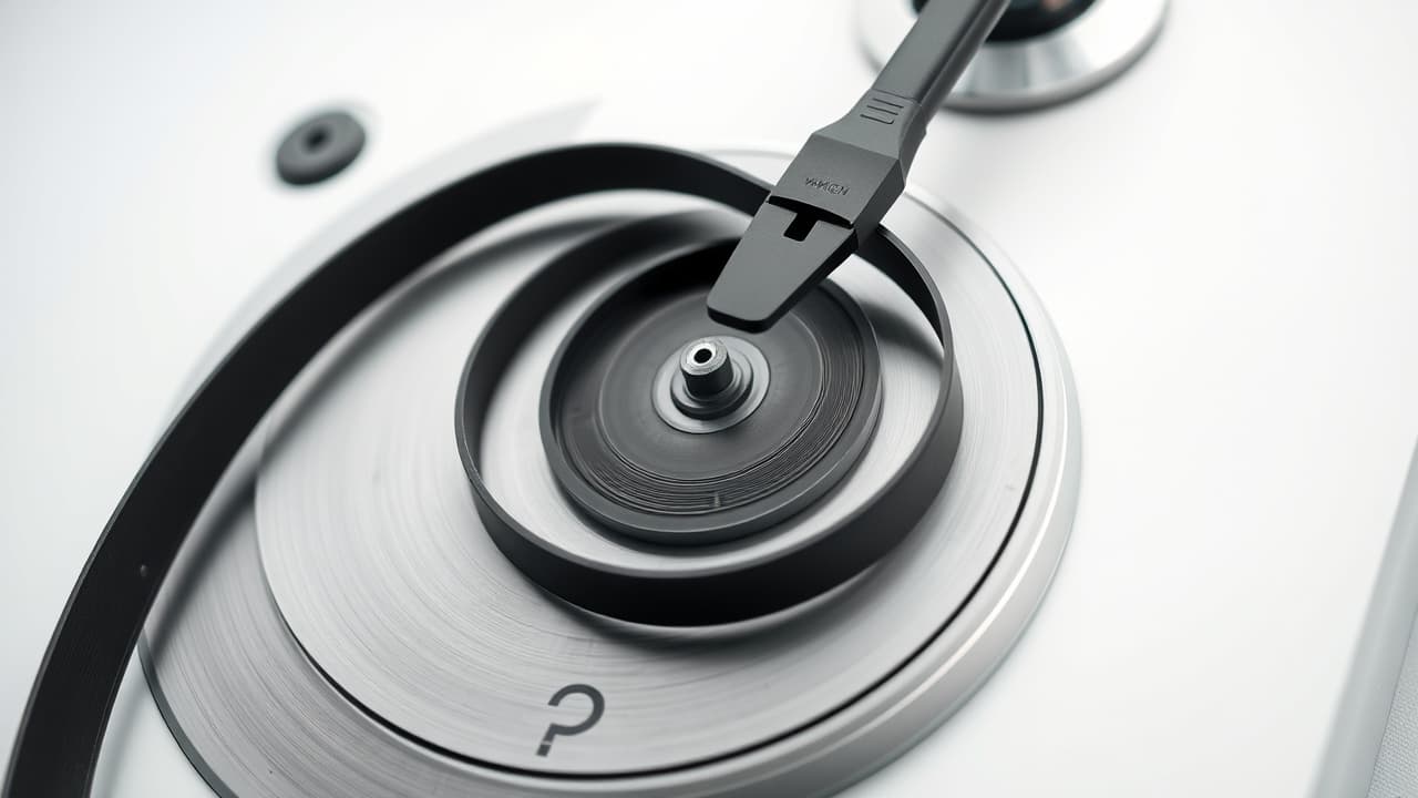 Diagram showing the difference between belt-drive and direct-drive turntable mechanisms