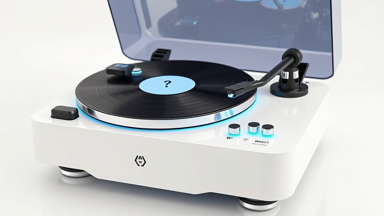 Modular record player with interchangeable components like tonearm and platter