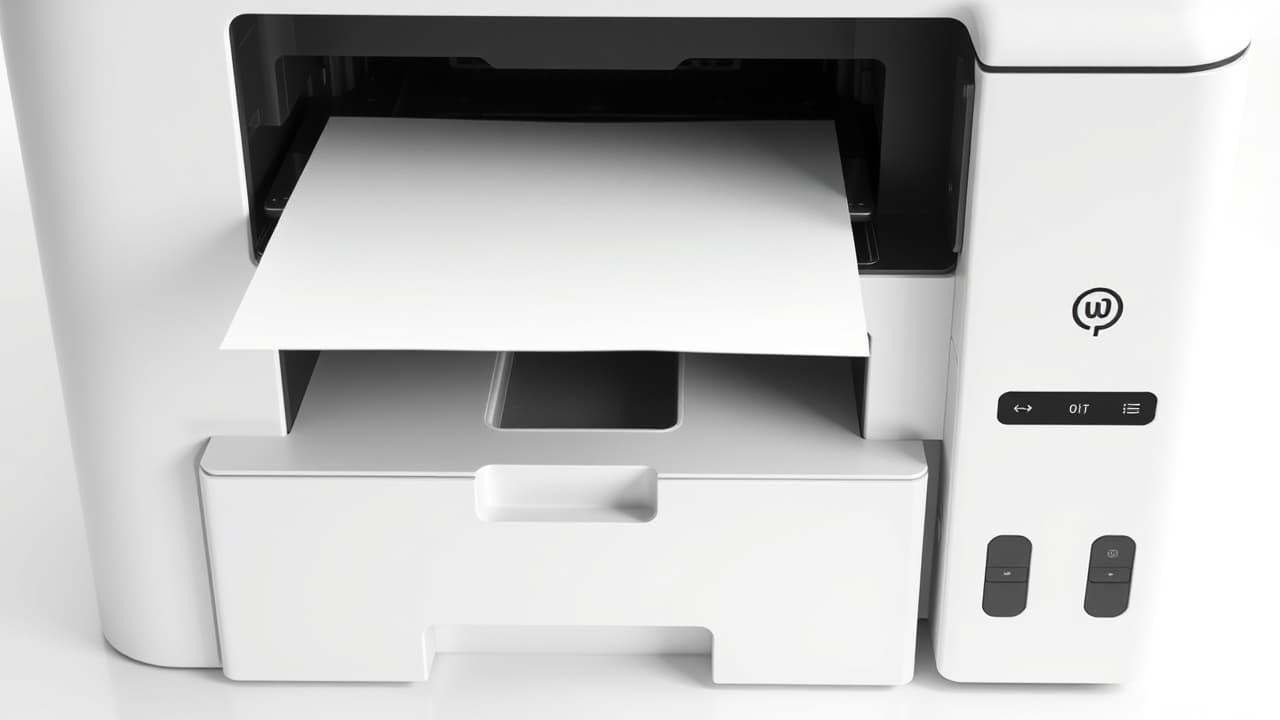 Printer with multiple paper trays and a document being automatically duplex printed