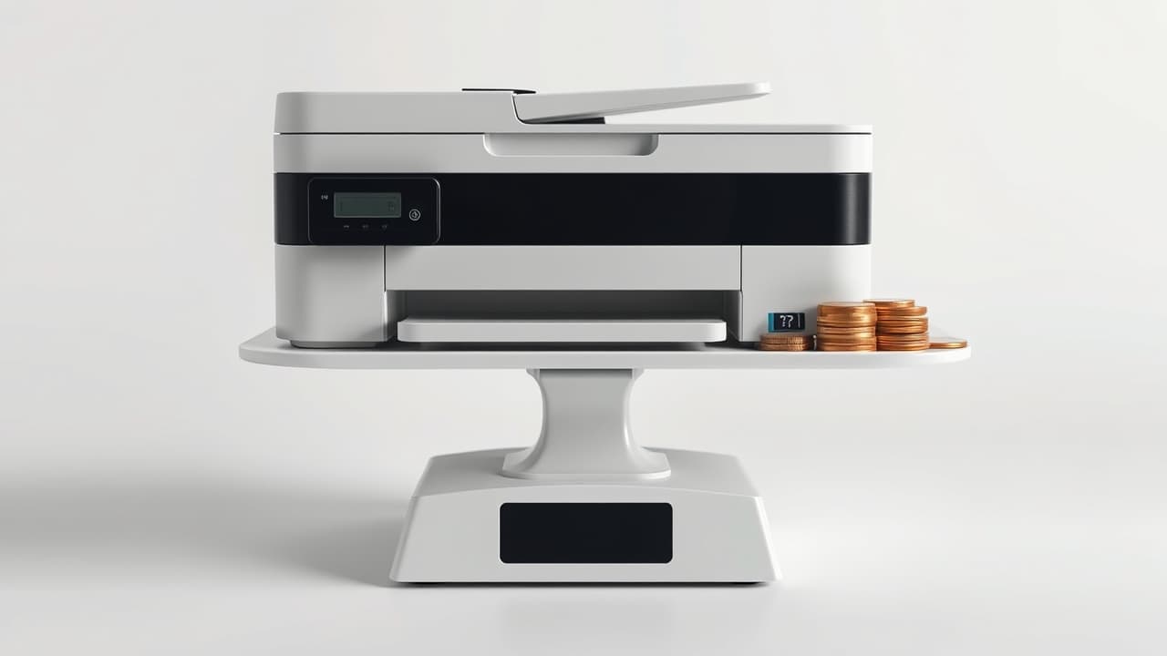 Graphic comparing initial printer cost versus long-term ink/toner costs