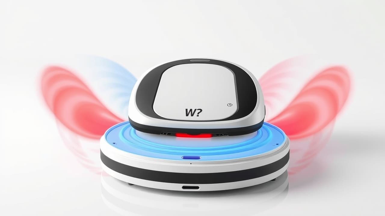 A robotic mop operating quietly at 40 dB, contrasted with a louder 65 dB vacuum, illustrating the benefit of noise reduction
