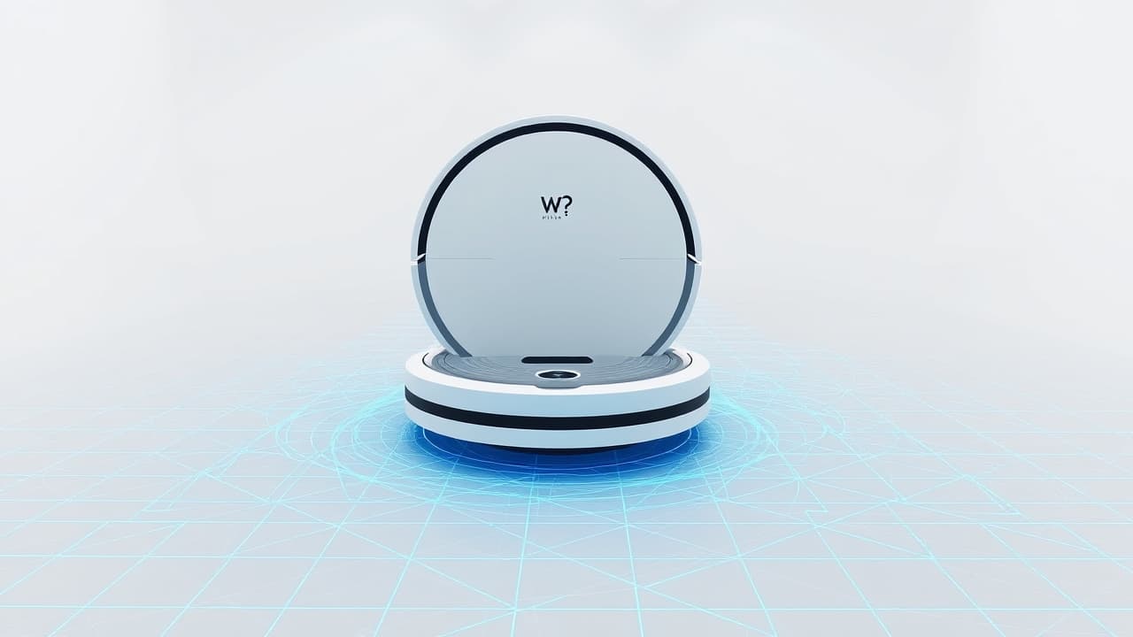 A robotic vacuum creating a digital map of a room on a smartphone screen, showing its cleaning path