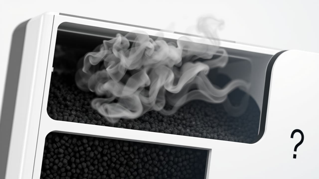 Activated carbon pellets absorbing gases and odors