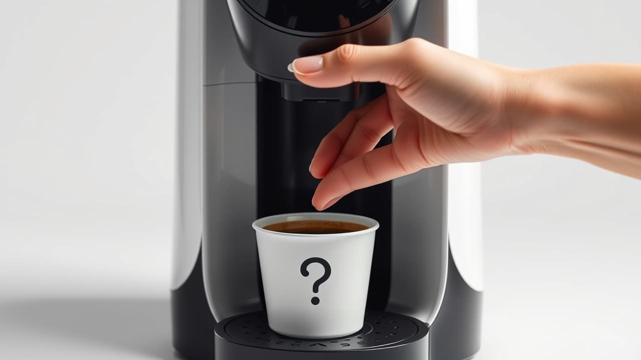 A user-friendly control panel of a single-serve coffee maker with clear buttons