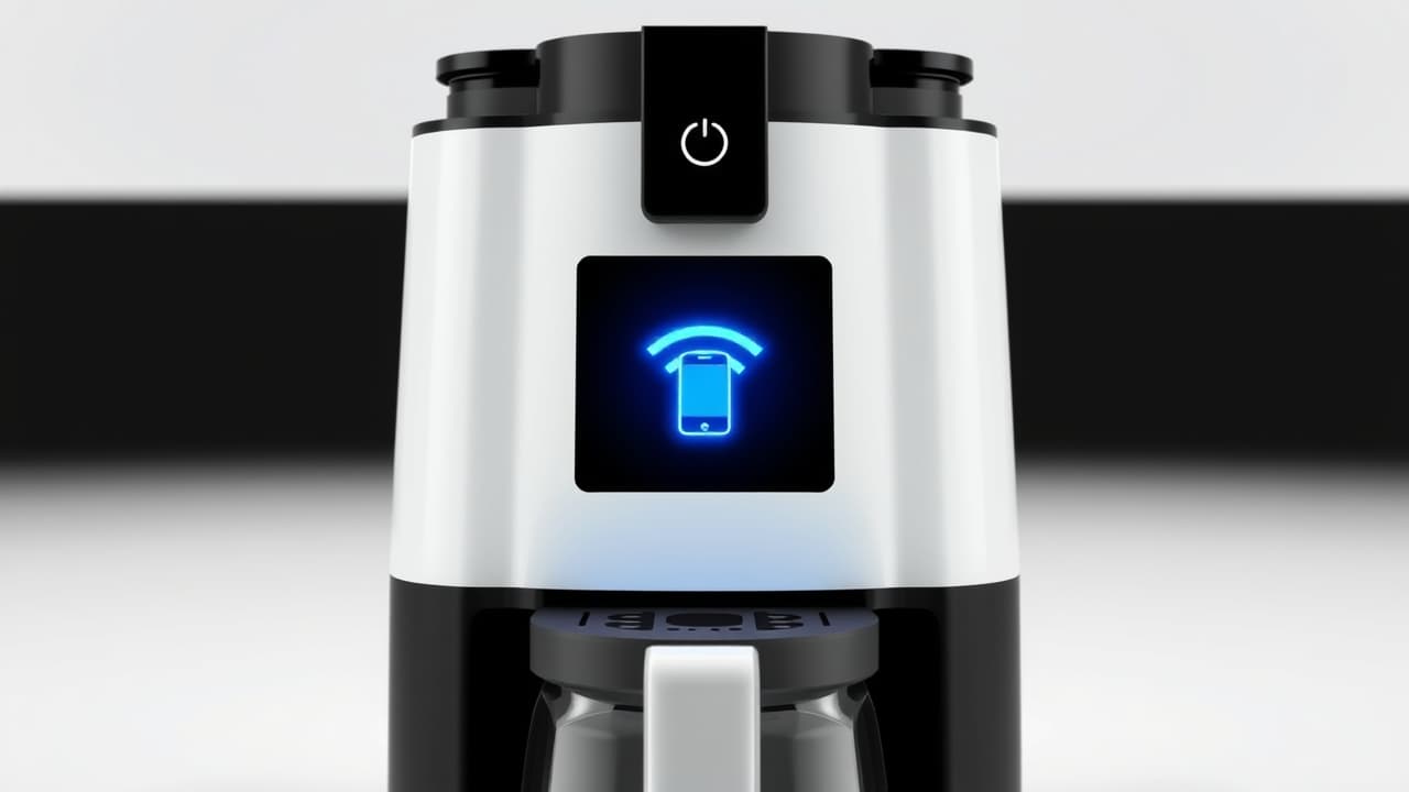 A smartphone screen displaying a coffee maker app for remote control