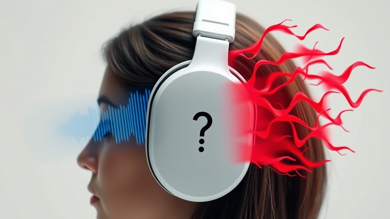 Sound waves being blocked by a noise-cancelling headphone