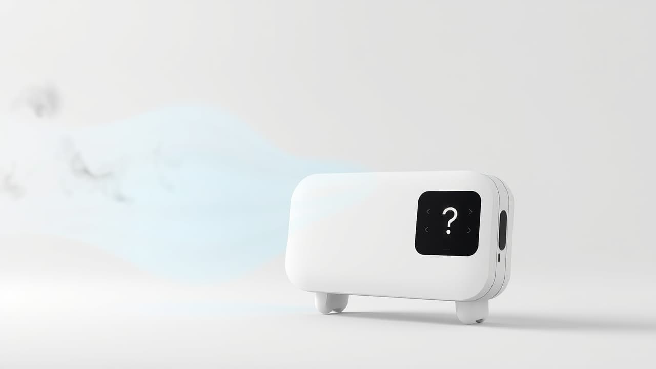 Air purifier icon with clean air flowing through a room
