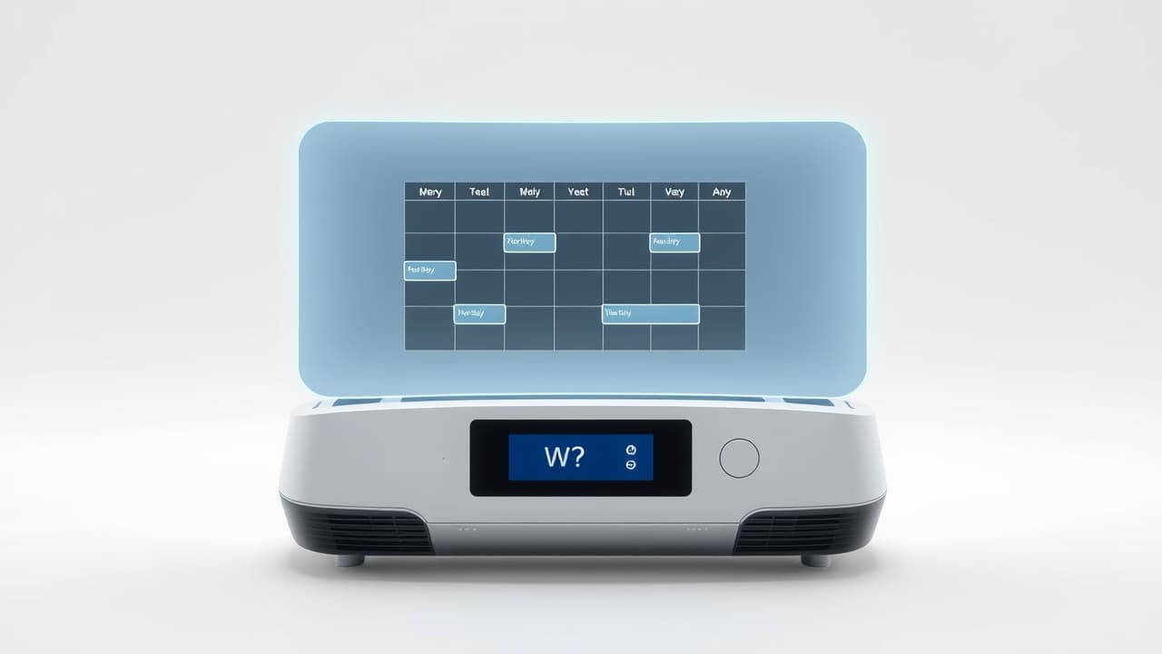 Smart AC controller app showing a temperature schedule