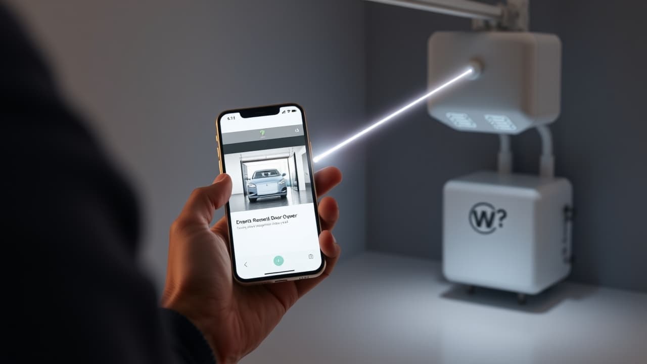 Smartphone app showing garage door status and control options from a remote location