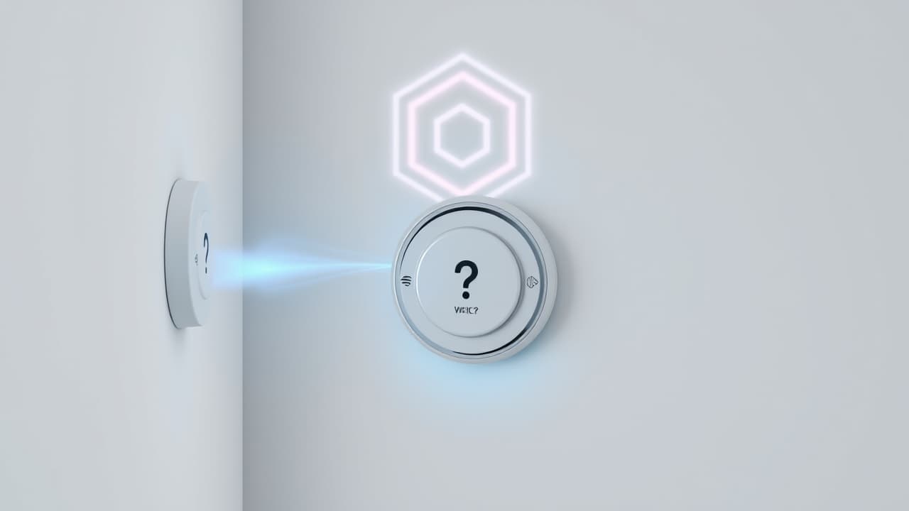 A smart smoke alarm connected to a security monitoring center, with a person on the phone receiving an alert